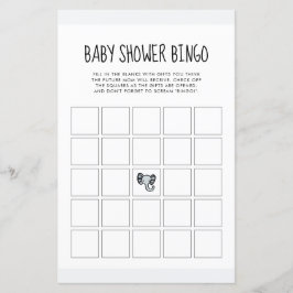 Schattige blauw olifant Baby shower Bingo spel