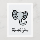 Schattige blauw olifant Baby shower Dank u Briefkaart (Voorkant)