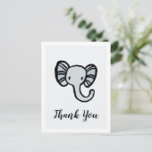 Schattige blauw olifant Baby shower Dank u Briefkaart (Staand voorkant)