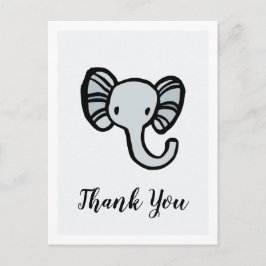 Schattige blauw olifant Baby shower Dank u Briefkaart
