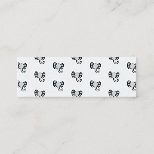 Schattige blauw olifant Display douchekaart invoeg Mini Visitekaartje (Achterkant)