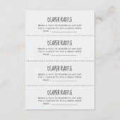 Schattige blauw olifant luier Raffle spel kaart (Voorkant)