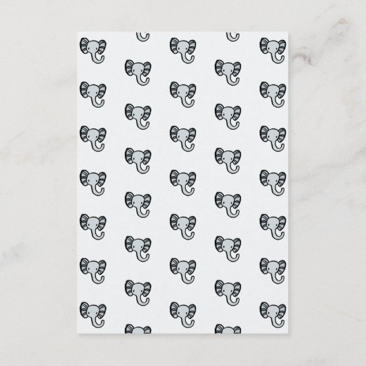 Schattige blauw olifant luier Raffle spel kaart (Achterkant)