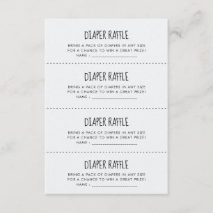 Schattige blauw olifant luier Raffle spel kaart