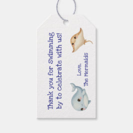 Schattige, Blauw onder het Zee Dank u Cadeaulabel