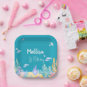 Schattige Blauw Onder het Zee Papier Borden Papieren Bordje (Feest)