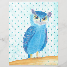 Schattige  Blauw Paarse Uil Scrapbook Papier