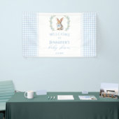 Schattige blauw Paashaas baby shower welkom Banner (Beurs)