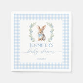 Schattige blauw Paashaas jongensdouche Servet (Voorkant)