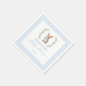 Schattige blauw Paashaas jongensdouche Servet (Hoek)