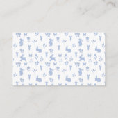 Schattige blauw paaskonijn baby boy douche dank u informatiekaartje (Achterkant)