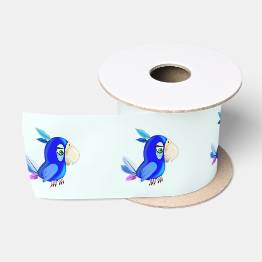 Schattige blauw papegaai grappig lint (Spoel)
