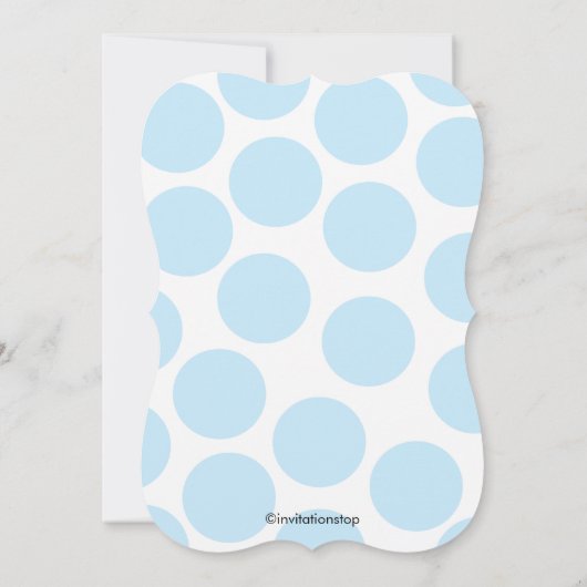 Schattige Blauw Polka Dots Monkey Boys Baby shower Kaart (Achterkant)