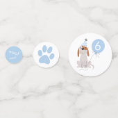 Schattige Blauw Puppy Dog Verjaardagsfeest Confetti (Voorkanten)