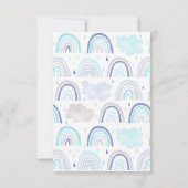 Schattige Blauw Regenboog Jongens Verjaardagsfeest Bedankkaart (Achterkant)