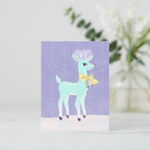 Schattige blauw rendier Briefkaart (Staand voorkant)
