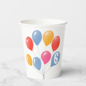 Schattige Blauw Rood Kleurrijke Ballonnen Kind`s V Papieren Bekers (Achterkant)