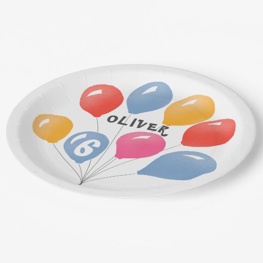 Schattige Blauw Rood Kleurrijke Ballonnen Kind`s V Papieren Bordje (Gekanteld)