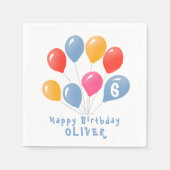 Schattige Blauw Rood Kleurrijke Ballonnen Kind`s V Servet (Voorkant)