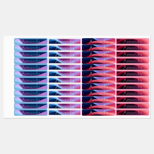 Schattige blauw rood paarse gradiënt kleurcode naa labels (Vel)