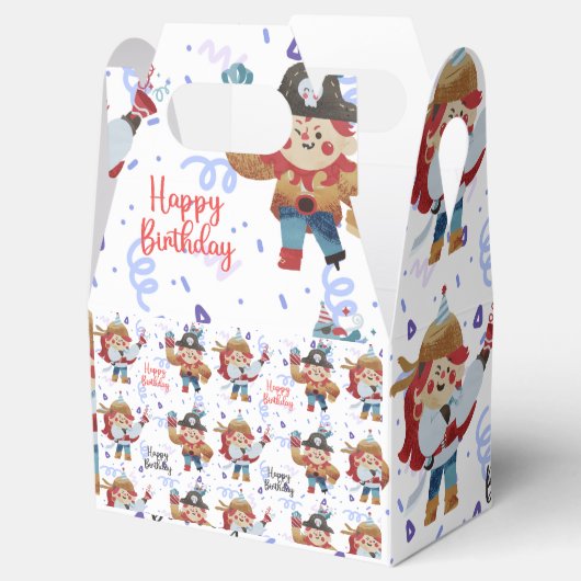 Schattige blauw & rood piraat thema bedankdoosjes (Geopend)