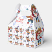 Schattige blauw & rood piraat thema bedankdoosjes (Voorkant Zijde)