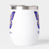 Schattige Blauw Roze Gouden Vlinder Bloemen Naam (Rechts)