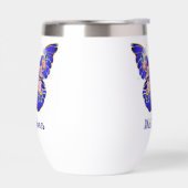 Schattige Blauw Roze Gouden Vlinder Bloemen Naam (Links)