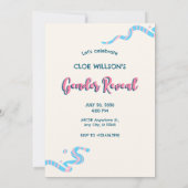 Schattige Blauw roze Monster geslacht onthullen ba Kaart (Achterkant)