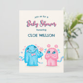 Schattige Blauw roze Monster geslacht onthullen ba Kaart (Staand voorkant)