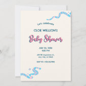 Schattige Blauw roze Monster geslacht onthullen ba Kaart (Achterkant)