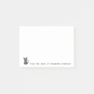 Schattige Blauw Russisch Kat Personaliseer Notitie Post-it® Notes