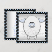 Schattige Blauw Schaap Baby shower Kaart (Voorkant / Achterkant)
