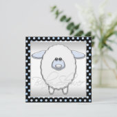 Schattige Blauw Schaap Baby shower Kaart (Staand voorkant)
