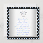 Schattige Blauw Schaap Baby shower Kaart (Achterkant)