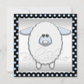 Schattige Blauw Schaap Baby shower Kaart (Voorkant)
