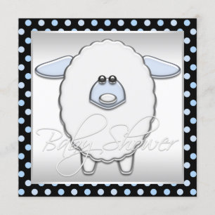 Schattige Blauw Schaap Baby shower Kaart