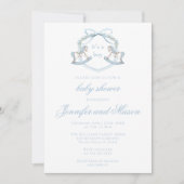 Schattige blauw schommelpaard classic baby boy sho kaart (Voorkant)