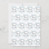 Schattige blauw schommelpaard classic baby boy sho kaart (Achterkant)