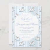 Schattige blauw schommelpaard gestippeld baby boy  kaart (Voorkant)