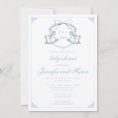 Schattige blauw schommelpaard kuif boho baby boy d kaart (Voorkant)