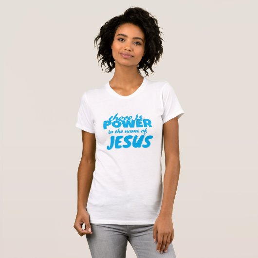 Schattige blauw Script Jesus scripture T-shirt (Voorkant volledig)