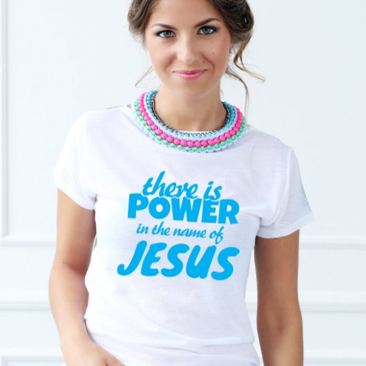 Schattige blauw Script Jesus scripture T-shirt
