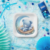 SCHATTIGE BLAUW SLAPEND BEER OP MAAN PAPIEREN BORDJE (Feest)