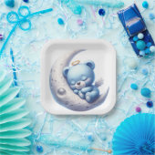 SCHATTIGE BLAUW SLAPEND BEER OP MAAN PAPIEREN BORDJE (Feest)