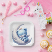 SCHATTIGE BLAUW SLAPEND BEER OP MAAN PAPIEREN BORDJE (Feest)