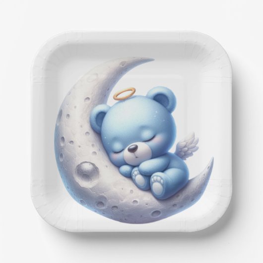 SCHATTIGE BLAUW SLAPEND BEER OP MAAN PAPIEREN BORDJE (Voorkant)