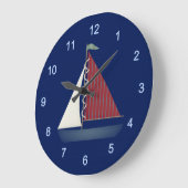 Schattige Blauw Speelgoed Zeilboot Grote Klok (Hoek)