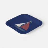 Schattige Blauw Speelgoed Zeilboot Papieren Bordje (Gebogen)