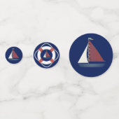 Schattige Blauw Speelgoed Zeilboot Tafel Confetti (Voorkanten)